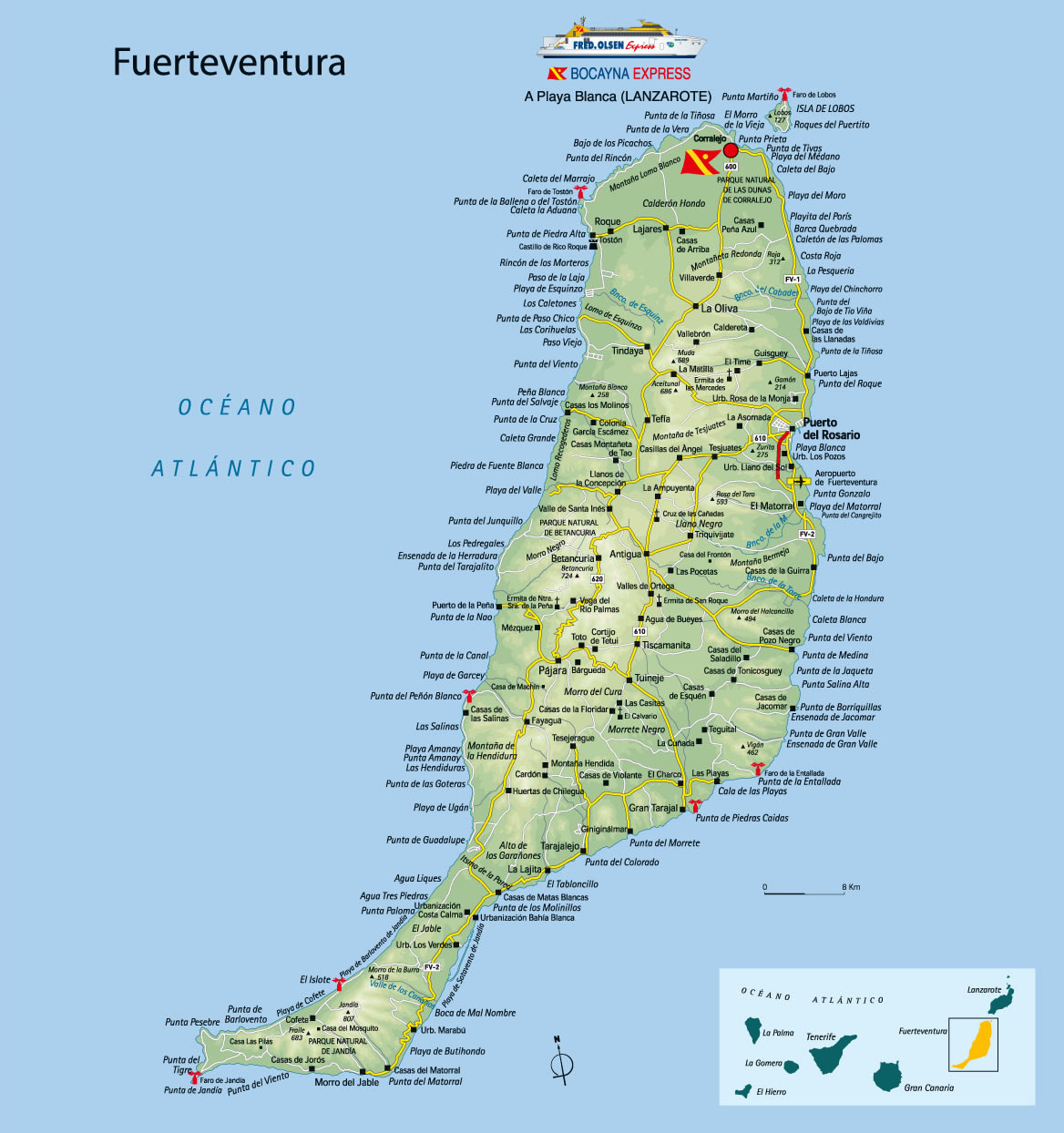 Карта острова Фуэртевентура