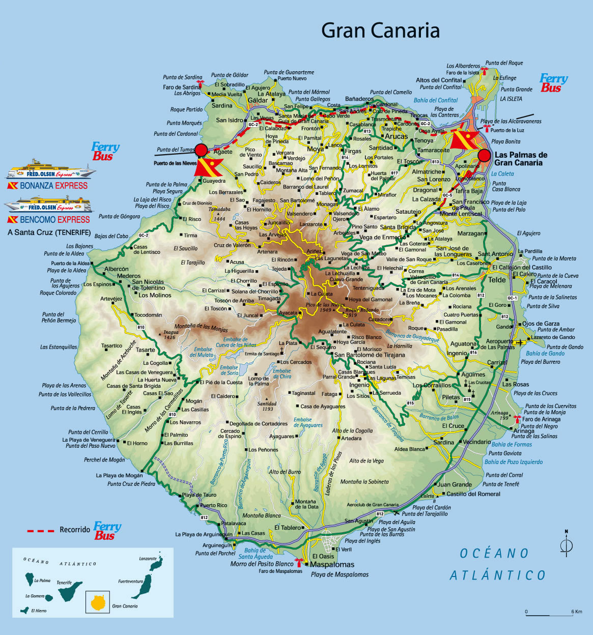 Карта острова Гран Канария