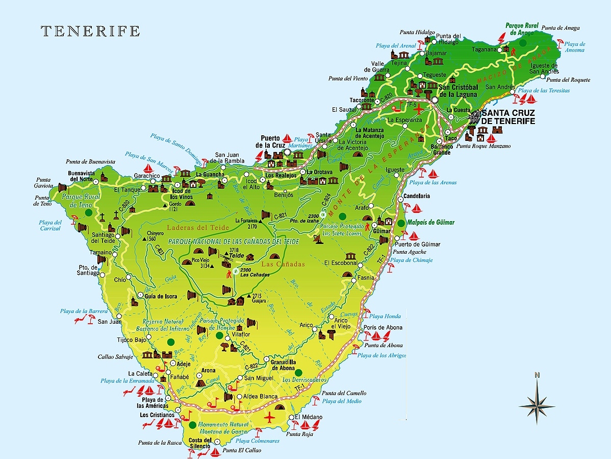 Карта острова Тенерифе