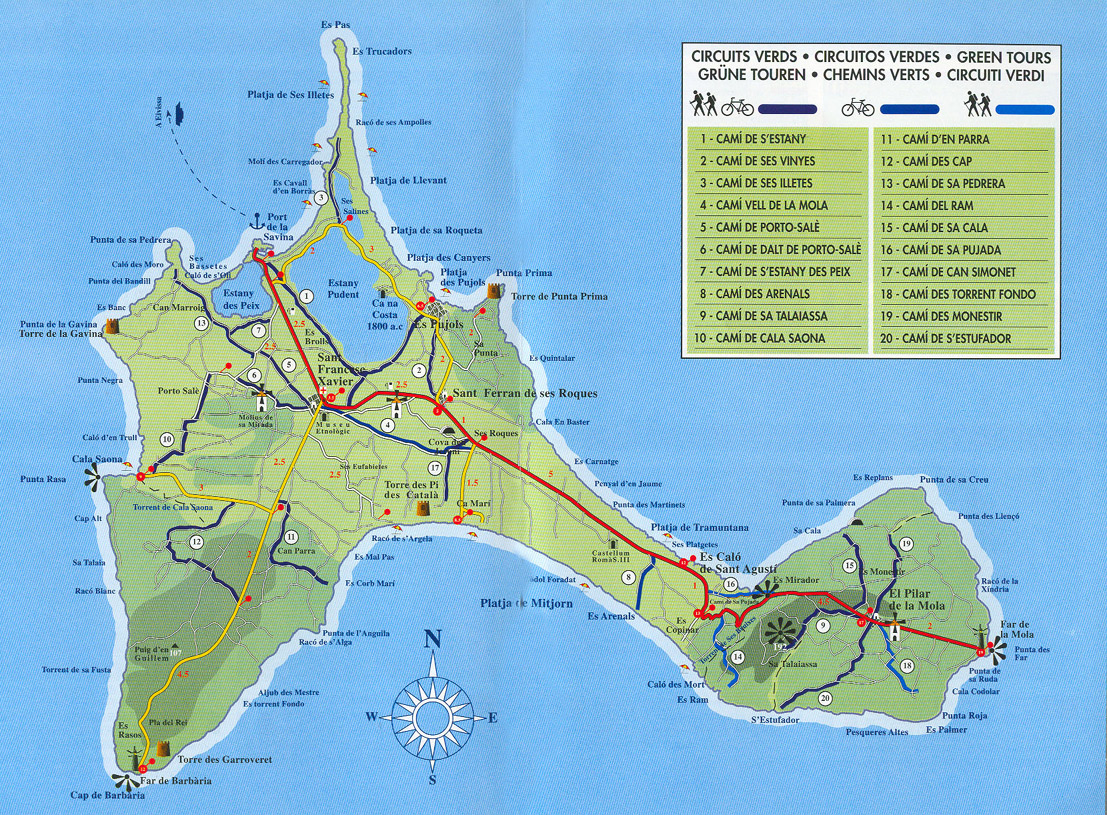 Карта острова Форментера