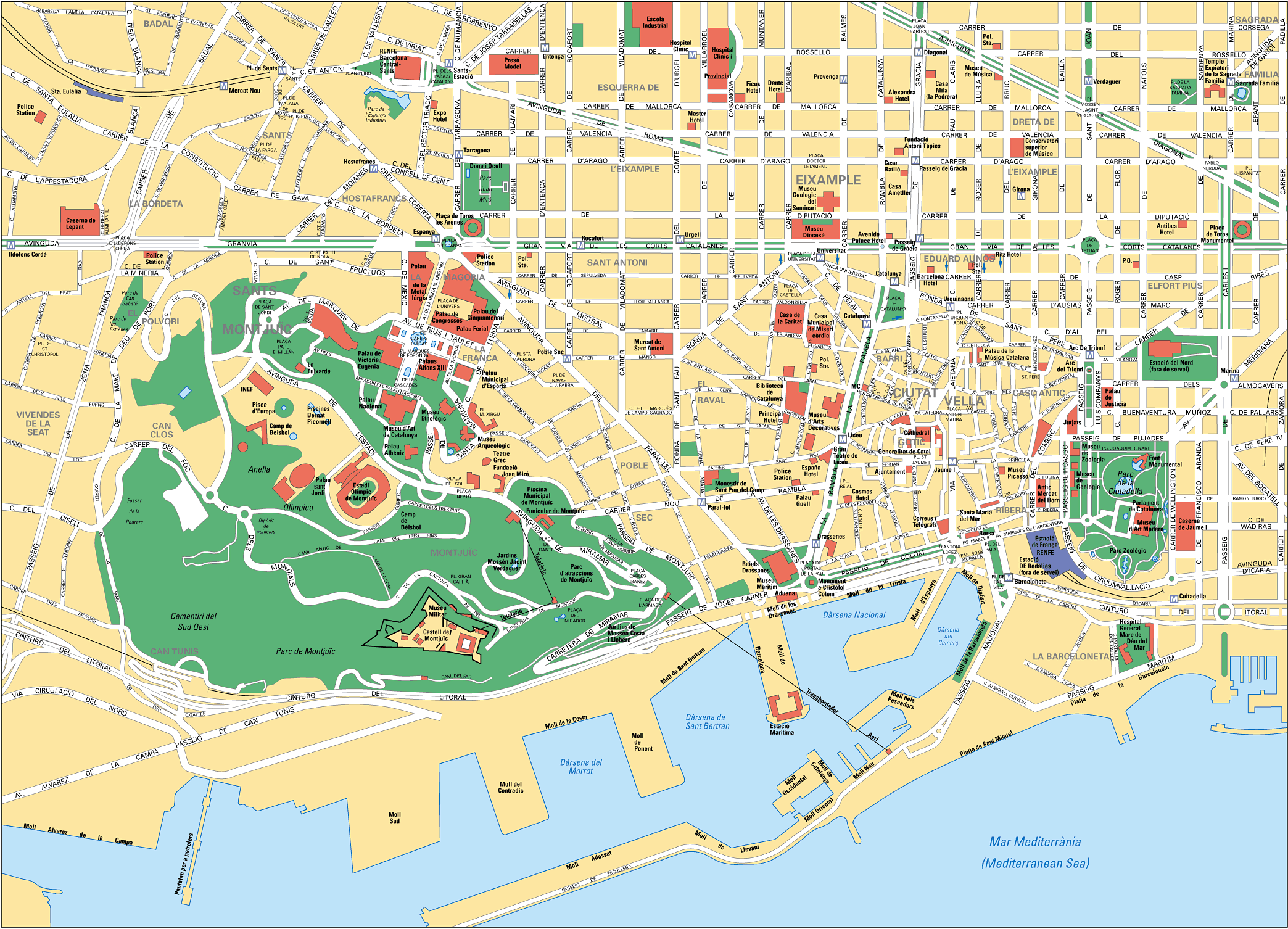 Туристическая карта Малаги